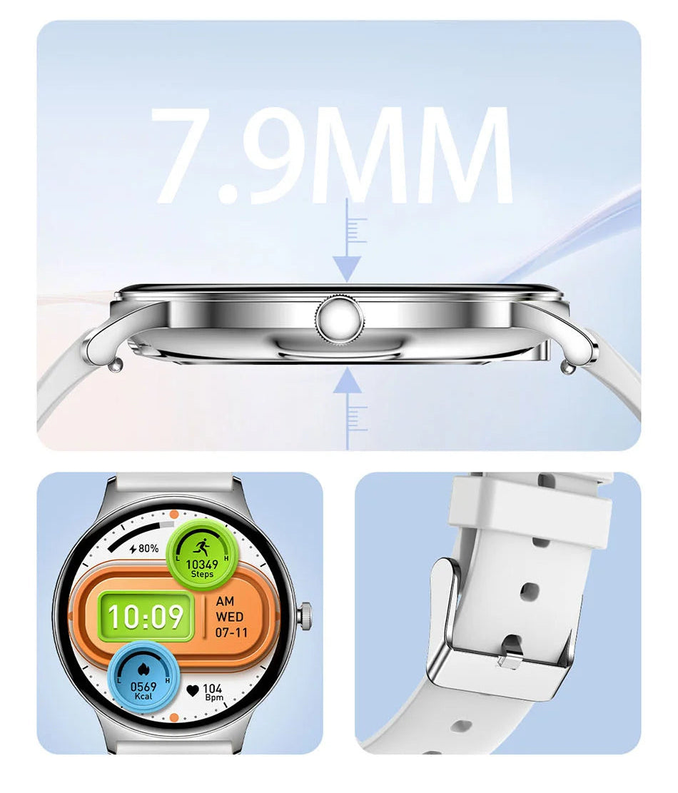 Ultra - Thin Women Smartwatch  with Fitness & Health Tracking
